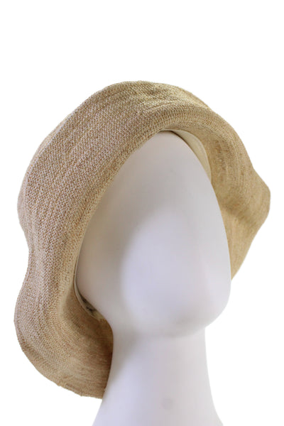 Hat Attack Womens Woven Bucket Hat Beige Size One Size