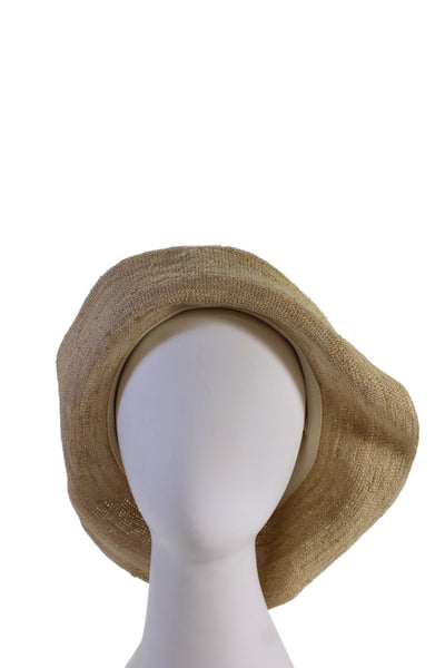 Hat Attack Womens Woven Bucket Hat Beige Size One Size