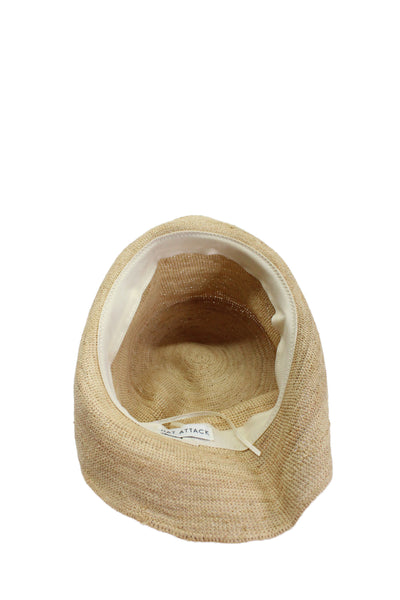 Hat Attack Womens Woven Bucket Hat Beige Size One Size