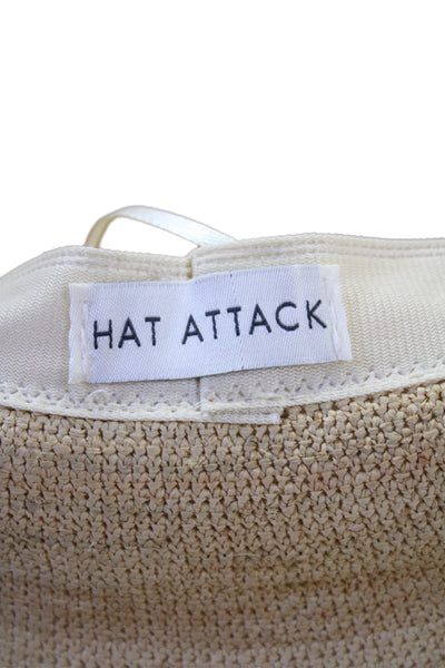 Hat Attack Womens Woven Bucket Hat Beige Size One Size
