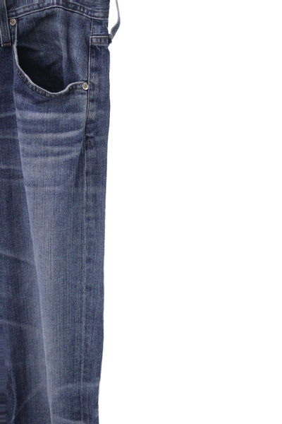 AG Adriano Goldschmied Mens Straight Blue Jeans Cotton Blend Button Size 34
