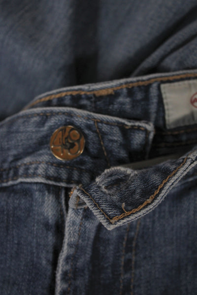 AG Adriano Goldschmied Mens Straight Blue Jeans Cotton Blend Button Size 34
