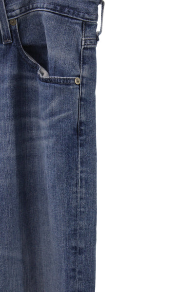 AG Adriano Goldschmied Mens Straight Jeans Blue Cotton Blend Button Size 34