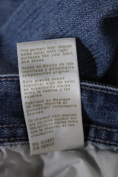 AG Adriano Goldschmied Mens Straight Jeans Blue Cotton Blend Button Size 34
