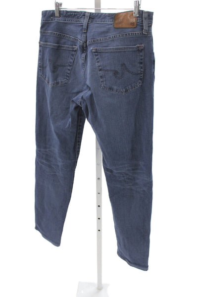AG Adriano Goldschmied Men's Straight Jeans Blue Cotton Blend Size 34