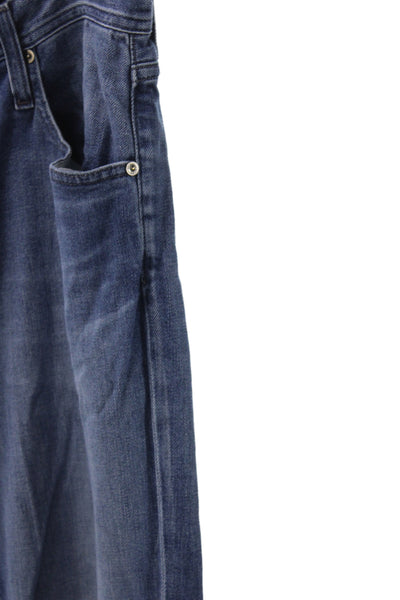 AG Adriano Goldschmied Mens Straight Jeans Blue Cotton Blend Button Size 34