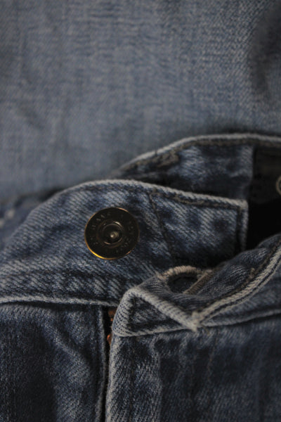 AG Adriano Goldschmied Mens Straight Jeans Blue Cotton Blend Button Size 34
