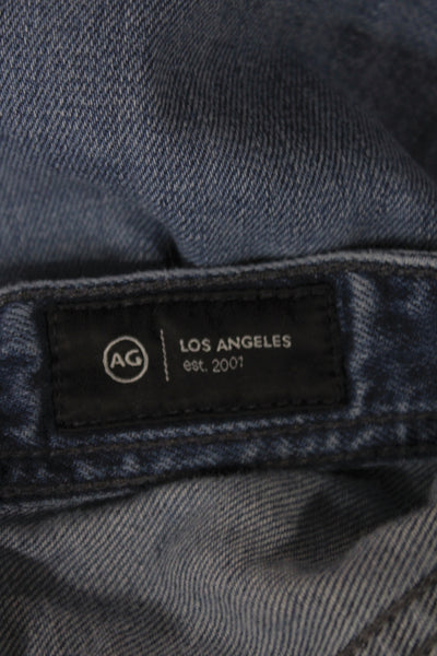 AG Adriano Goldschmied Mens Straight Jeans Blue Cotton Blend Button Size 34