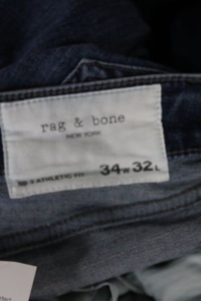 Rag & Bone Mens Straight Blue Cotton Blend Jeans Size 34
