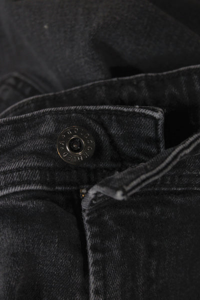 AG Adriano Goldschmied Men Black Straight Jeans Cotton Blend Button Fly Size 34