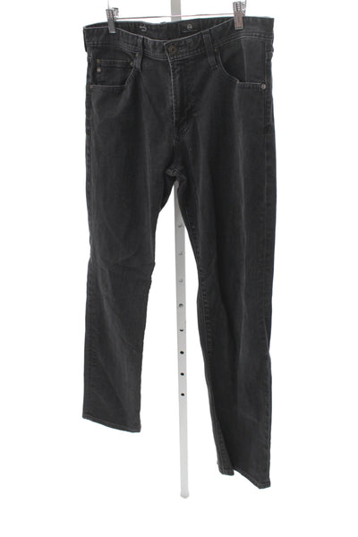 AG Adriano Goldschmied Mens Straight Jeans Black Cotton Blend Size 34