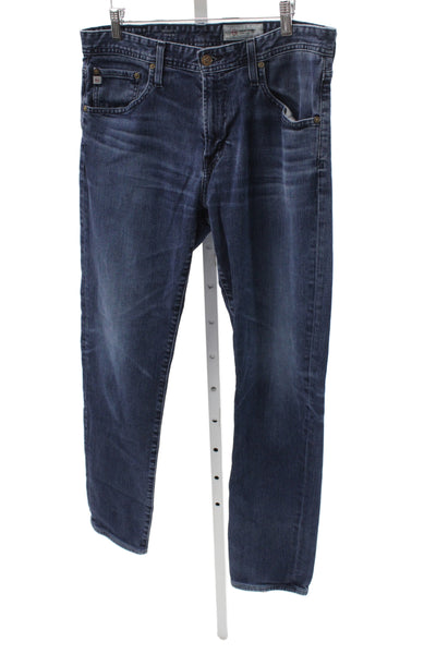 AG Adriano Goldschmied Mens Straight Blue Cotton Blend Jeans Size 34