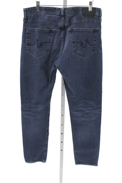 AG Adriano Goldschmied Mens Straight Blue Cotton Blend Jeans Size 34