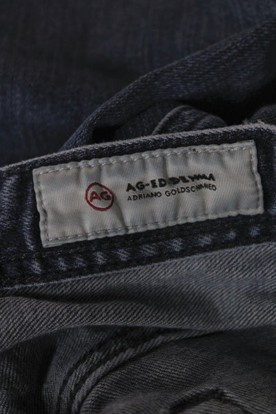 AG Adriano Goldschmied Mens Straight Blue Cotton Blend Jeans Size 34