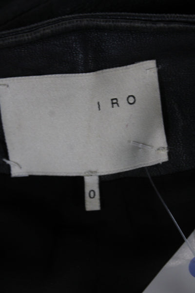 IRO Women Biker Jacket Black Lamb Leather Zip Closure Size 0