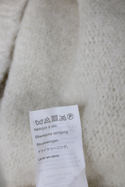 J Crew Women Ivory Alpaca Crew Neck Pullover Long Sleeve Classic Size 2XS