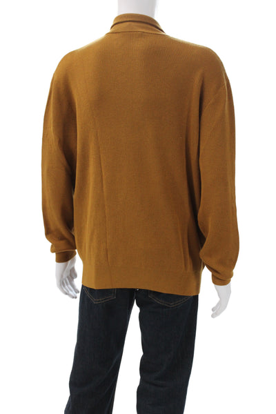 Closed Mens Pullover Sweater High Neck Long Sleeve Brown Size M
