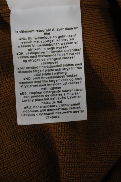 Closed Mens Pullover Sweater High Neck Long Sleeve Brown Size M