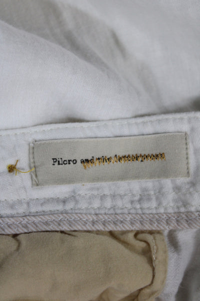 Pilcro Anthropologie Womens Cropped Ivory Linen Pants Size 2