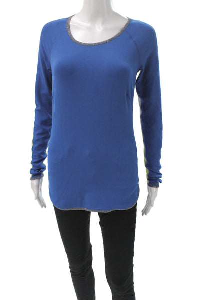 Lululemon Women Blue Scoop Neck Long Sleeve Pullover Colorblock Size 6