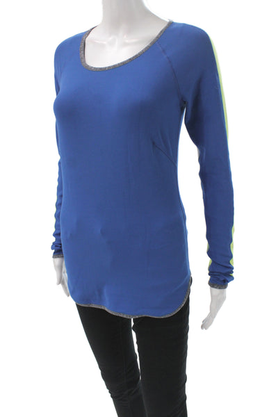 Lululemon Women Blue Scoop Neck Long Sleeve Pullover Colorblock Size 6