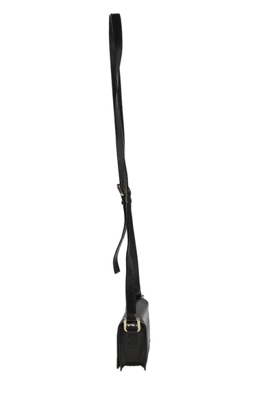 Kate Spade New York Womens Single Strap Camera Crossbody Handbag Black Leather