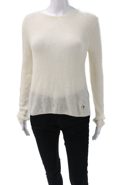 PI/CS Womens Pullover Sweater Ivory Crew Neck Long Sleeve Size One Size