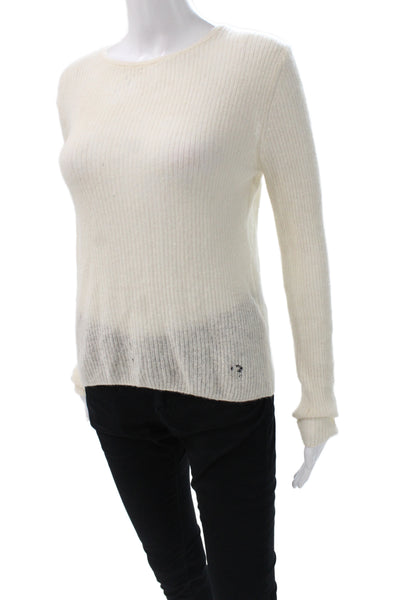 PI/CS Womens Pullover Sweater Ivory Crew Neck Long Sleeve Size One Size