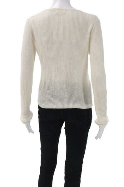 PI/CS Womens Pullover Sweater Ivory Crew Neck Long Sleeve Size One Size