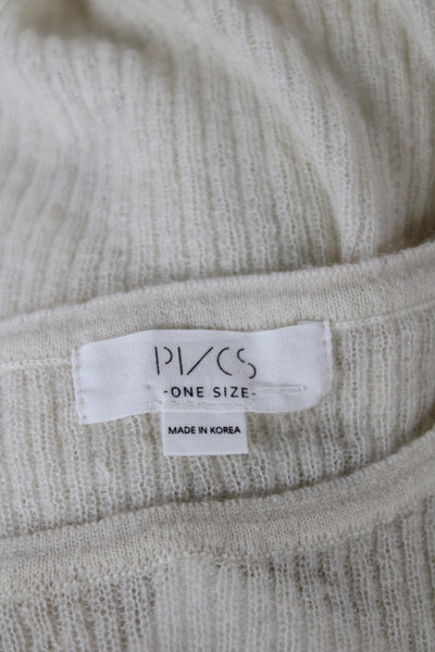 PI/CS Womens Pullover Sweater Ivory Crew Neck Long Sleeve Size One Size