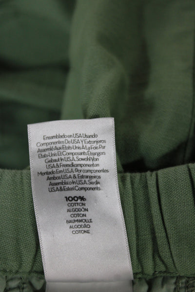 Mother Womens Cropped Pants Green Cotton Drawstring Solid Casual Size 33