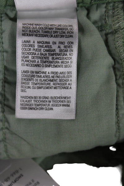 Mother Womens Cropped Pants Green Cotton Drawstring Solid Casual Size 33