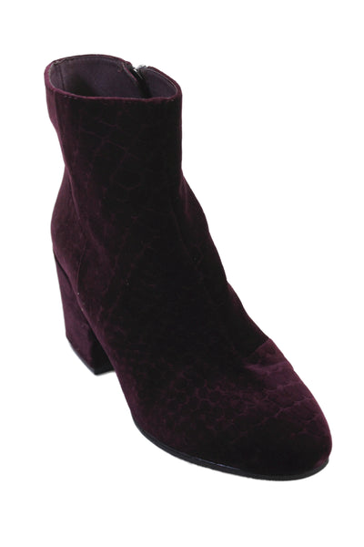 Ash Womens Velour Zip Up Erika Ankle Boots Plum Purple Size 40 10