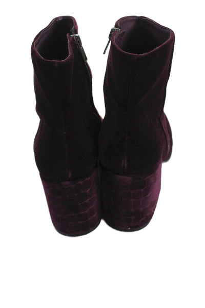 Ash Womens Velour Zip Up Erika Ankle Boots Plum Purple Size 40 10