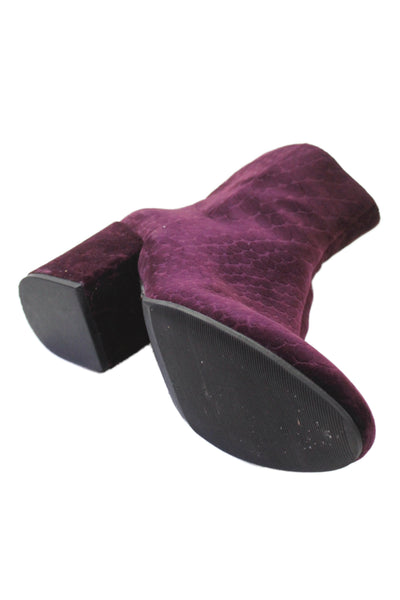 Ash Womens Velour Zip Up Erika Ankle Boots Plum Purple Size 40 10