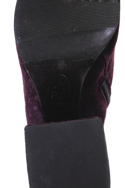 Ash Womens Velour Zip Up Erika Ankle Boots Plum Purple Size 40 10