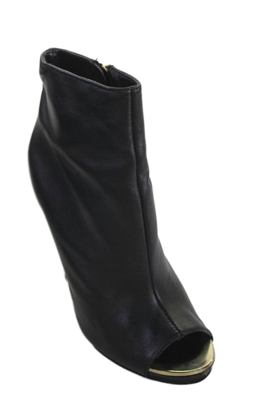 Steve Madden Womens Leather Open Toe Dianna Ankle Boots Black Size 8 Medium