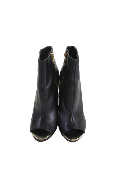 Steve Madden Womens Leather Open Toe Dianna Ankle Boots Black Size 8 Medium