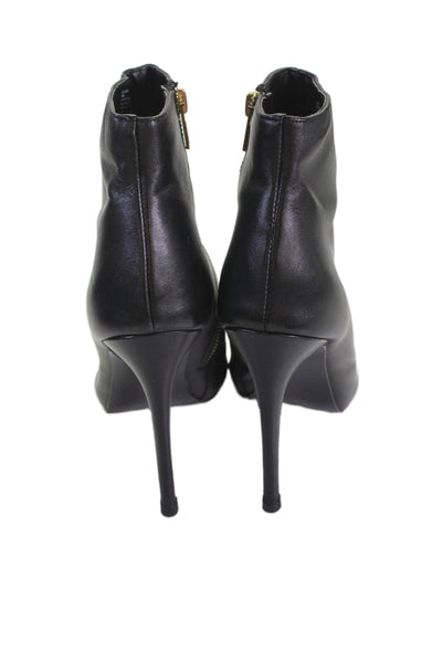 Steve Madden Womens Leather Open Toe Dianna Ankle Boots Black Size 8 Medium