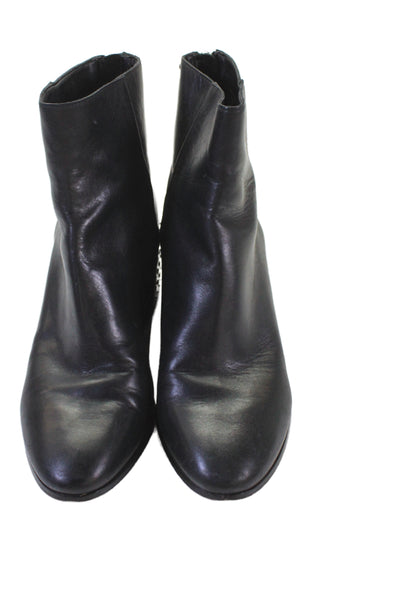 Dolce Vita Womens Leather Studded Mazey Ankle Boots Black Size 9