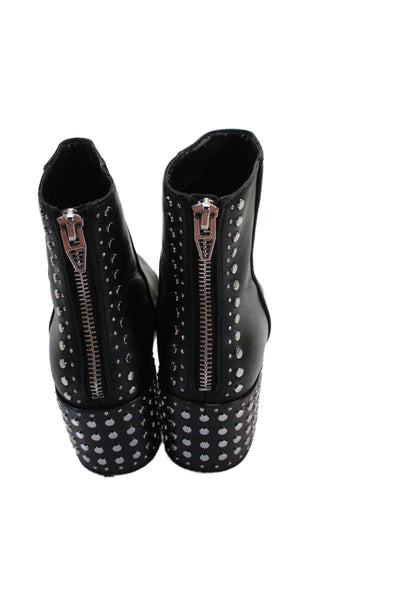Dolce Vita Womens Leather Studded Mazey Ankle Boots Black Size 9