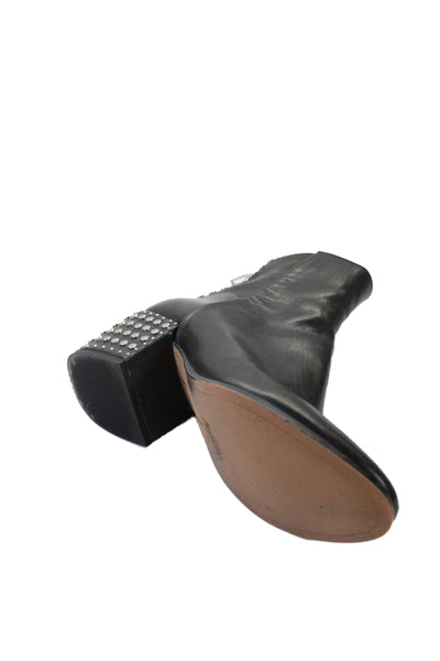 Dolce Vita Womens Leather Studded Mazey Ankle Boots Black Size 9