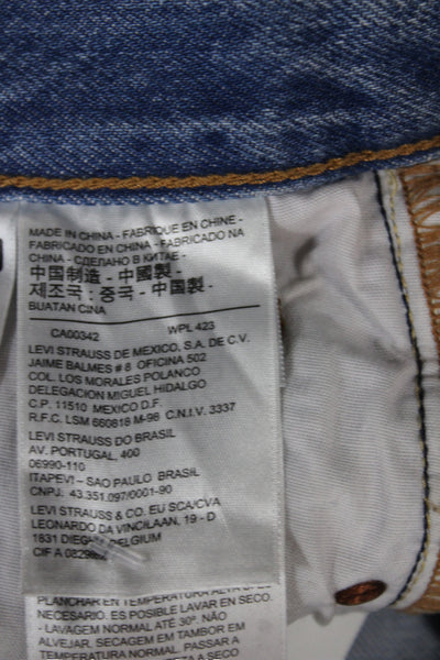 Levi Strauss & Co Women Straight Jeans Blue High Rise Cotton Blend Size 24