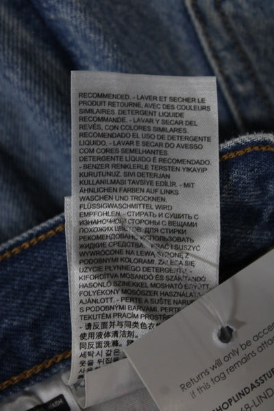 Levi Strauss & Co Women Straight Jeans Blue High Rise Cotton Blend Size 24