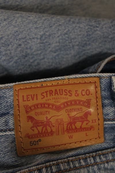 Levi Strauss & Co Women Straight Jeans Blue High Rise Cotton Blend Size 24