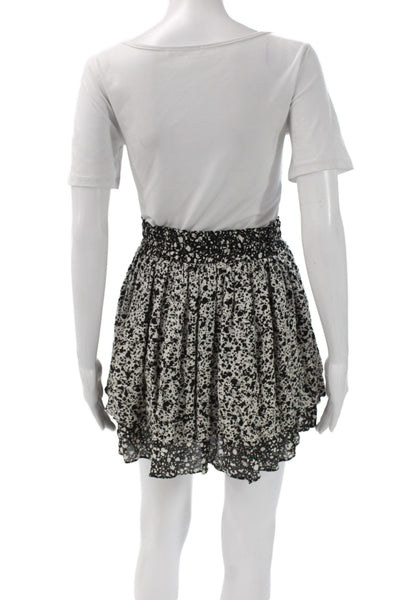 Zara Basic Womens Black Animal Print Mini Skirt Polyester Boho Size XS