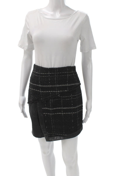 Zara Basic Collection Women Black Plaid Mini Skort Size XS