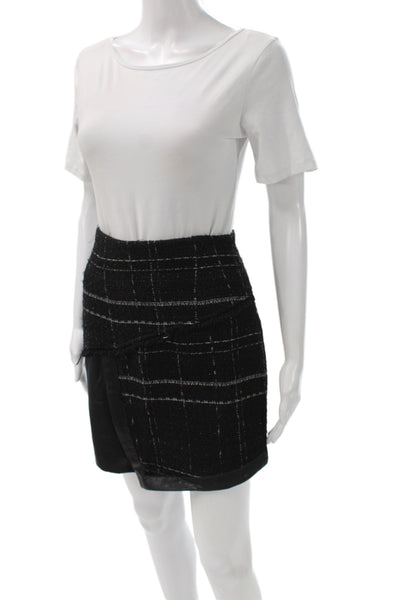 Zara Basic Collection Women Black Plaid Mini Skort Size XS