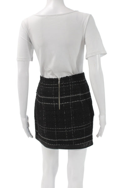 Zara Basic Collection Women Black Plaid Mini Skort Size XS