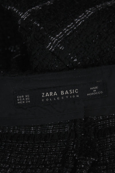 Zara Basic Collection Women Black Plaid Mini Skort Size XS